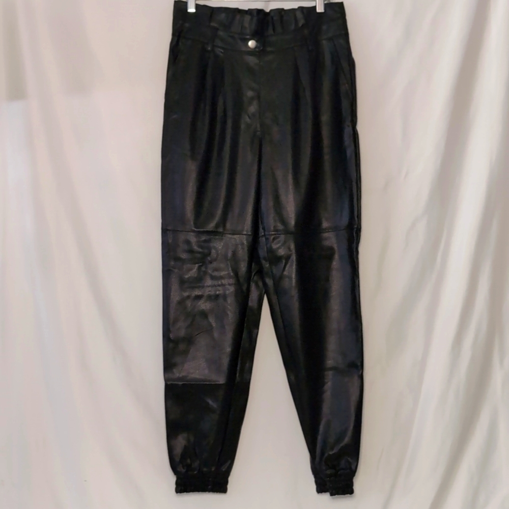 SO Faux Leather Jogger Pants